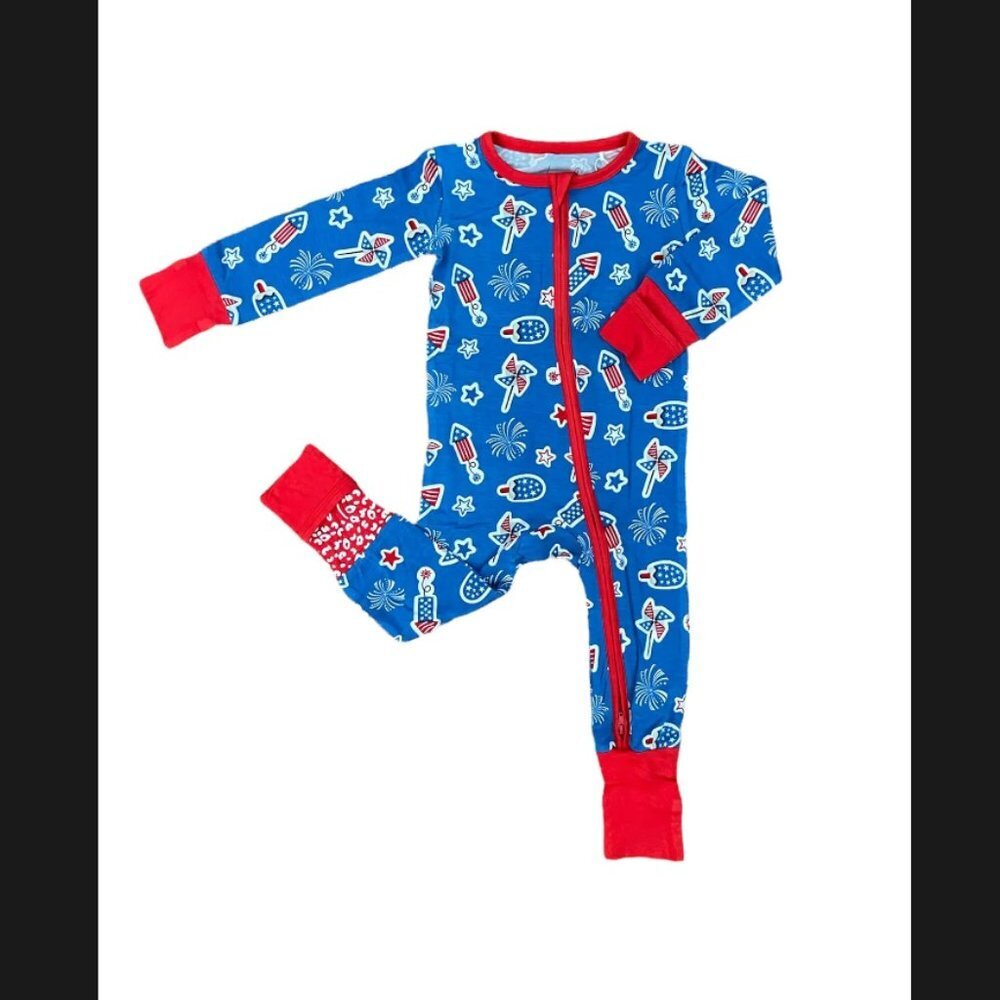 Patriotic Convertible Zipper Footie